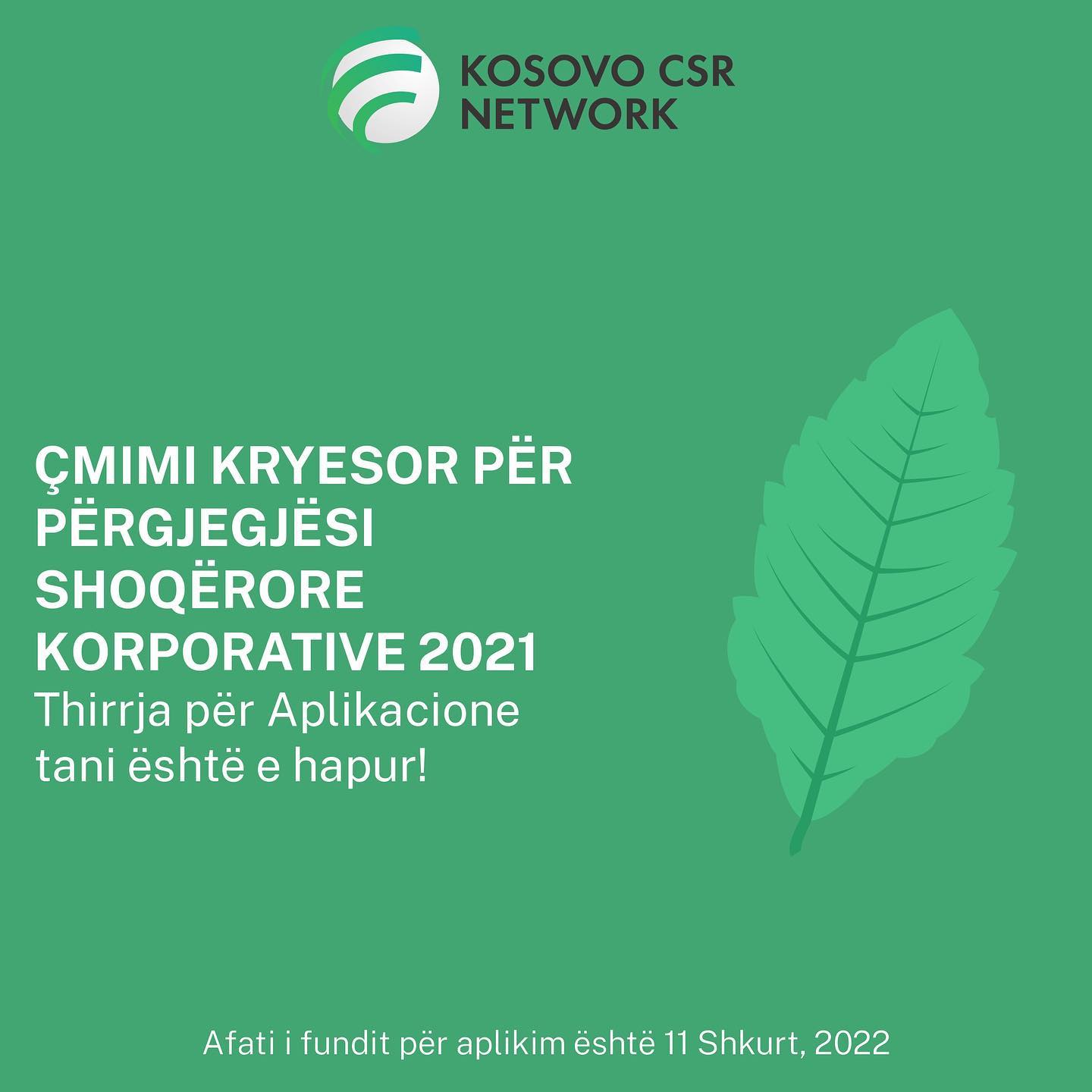CSR Kosovo Opens Applications for the Annual CSR Award 2021