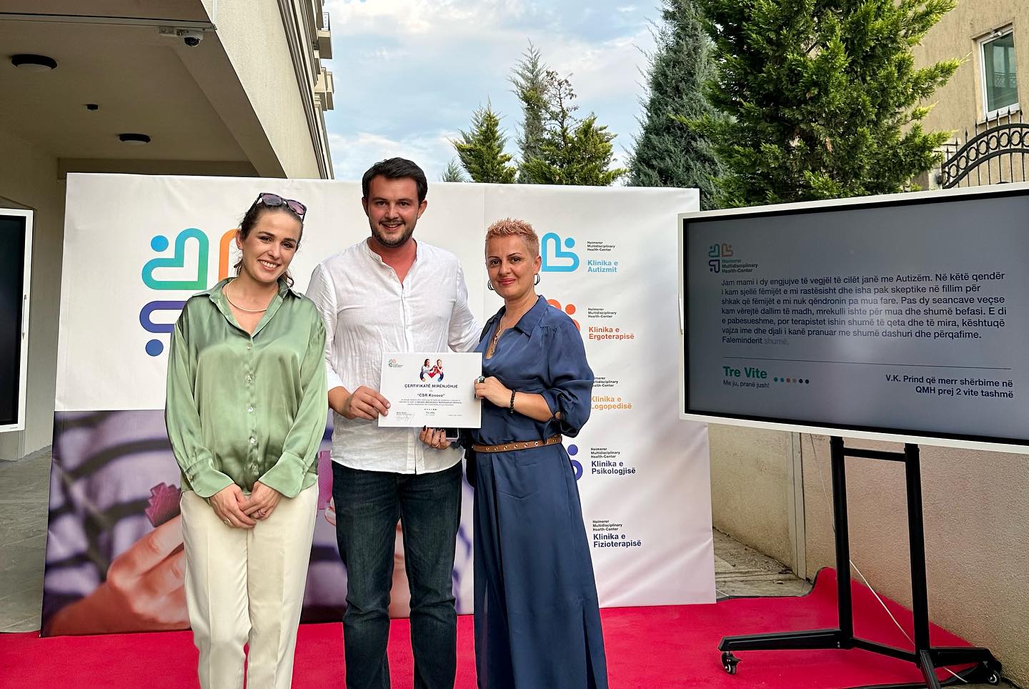 Kosovo CSR Network Awarded Certificate of Appreciation by Heimerer Multidisciplinary Health Center